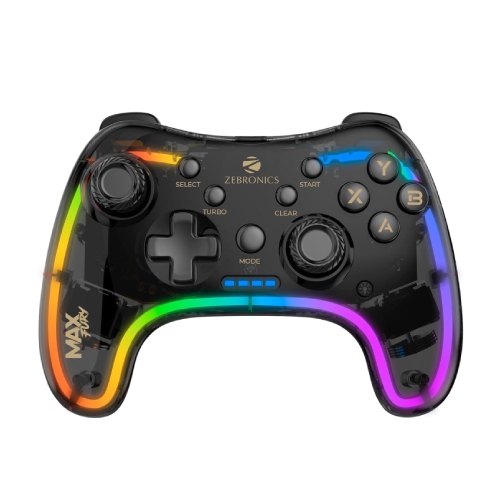 ZEBRONICS MAX FURY Transparent RGB LED Illuminated Wired Gamepad ZEBRONICS MAX FURY Transparent RGB LED Illuminated Wired Gamepad