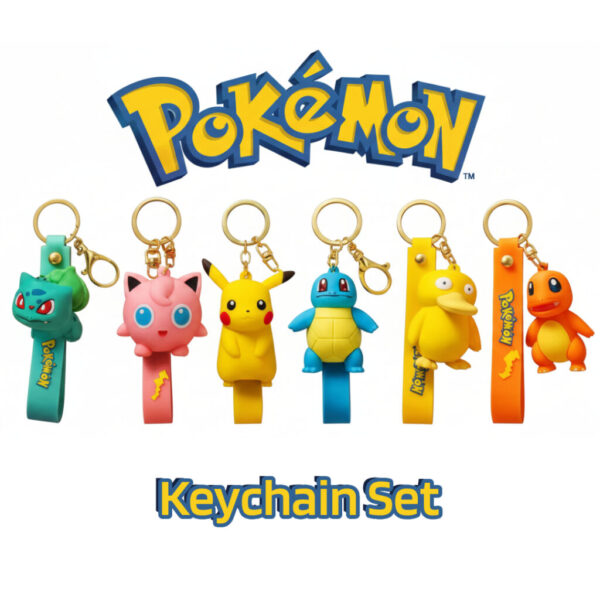Pokémon Characters 3D Keychain Set (6-Piece)