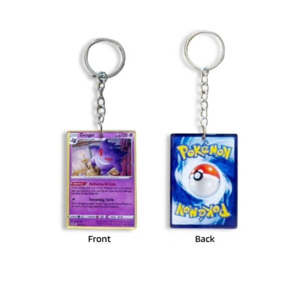 Gengar Pokemon Card Keychain for Pokemon Fans.